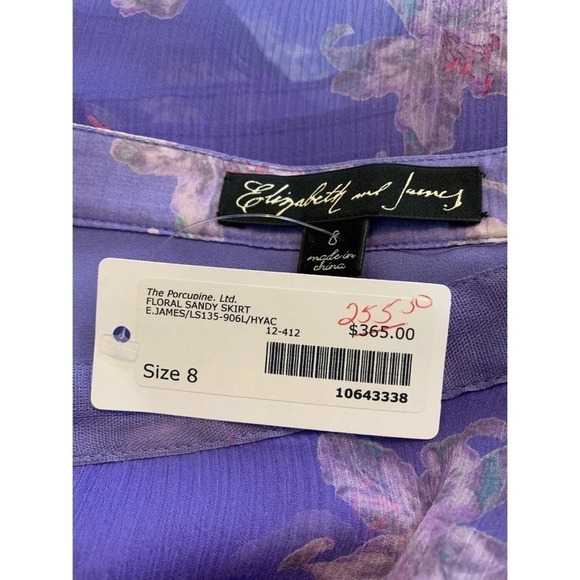Elizabeth and James Floral Sandy Silk Skirt 8 NWT - Picture 4 of 4
